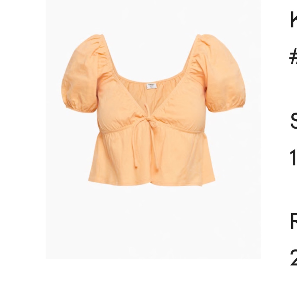 aritzia sunday best kaia top apricot orange size small